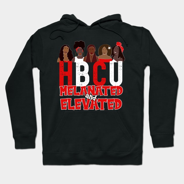 Red and White HBCU Melanated Educated Hoodie by blackartmattersshop